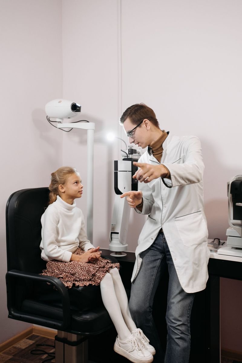 Eye doctor providing pediatric eye care